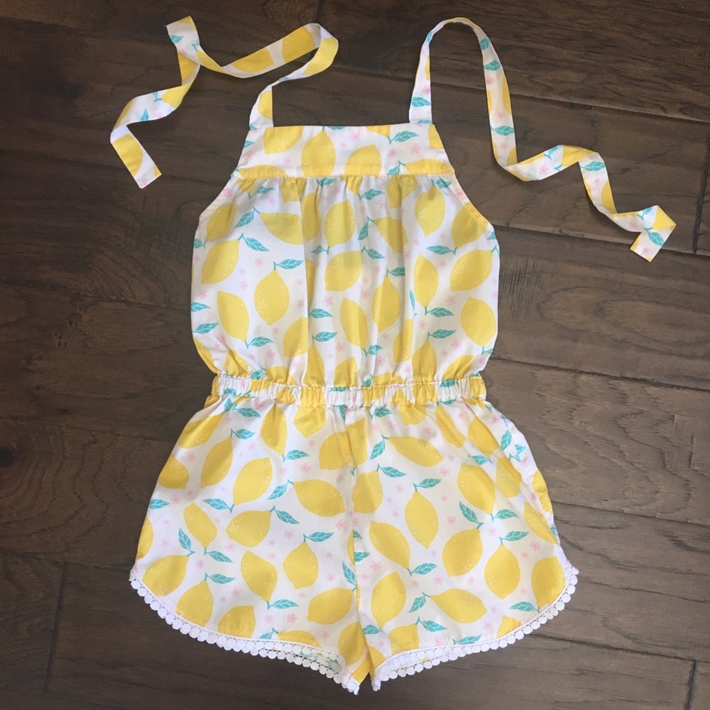 Eleanor Rose Lemonade Stand Romper 6/7